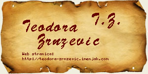 Teodora Zrnzević vizit kartica